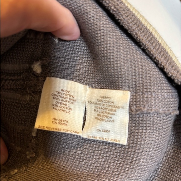 Free People Tan-ish/Gray and White Striped Fabric Double Breasted Sweater S XS - Picture 6 of 7